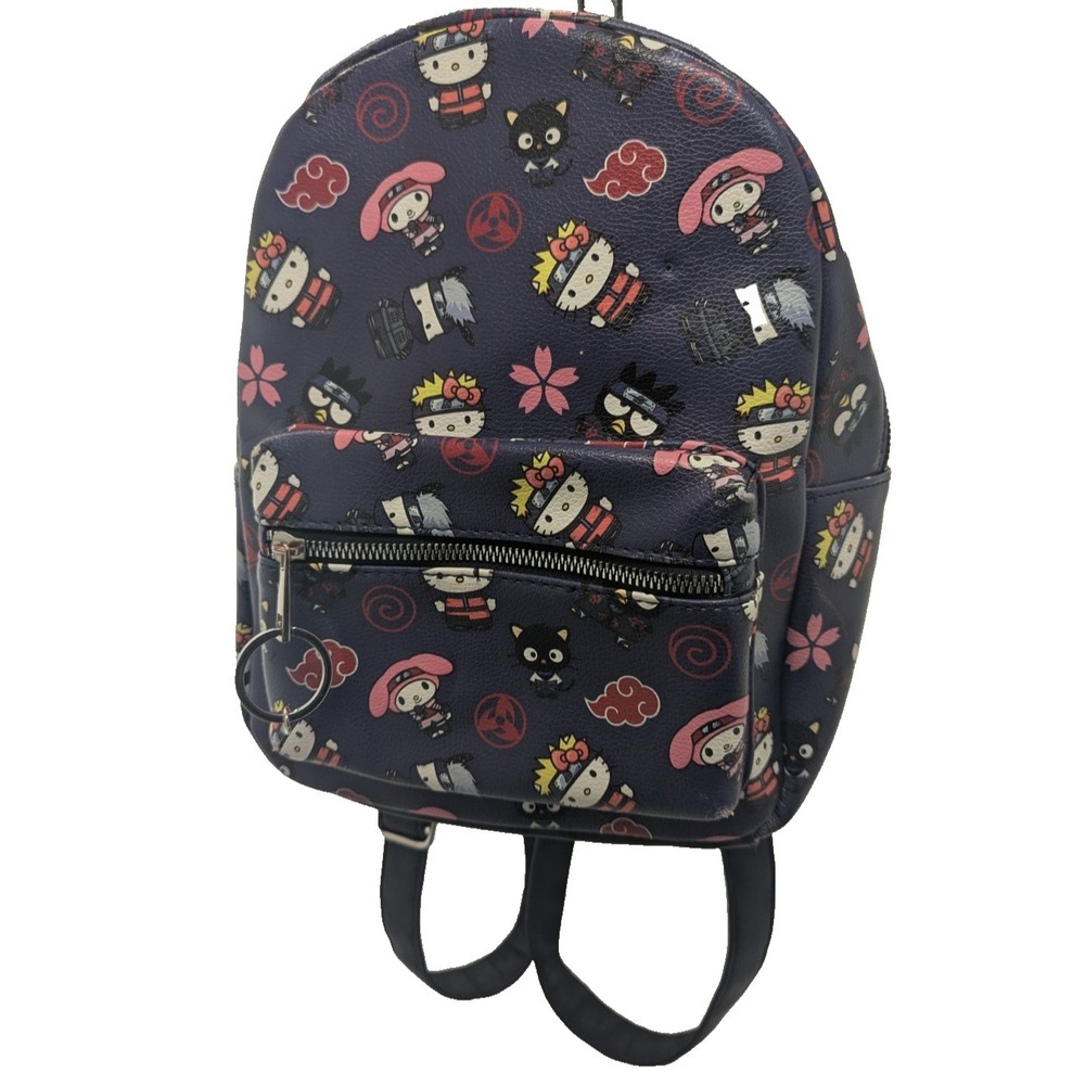 Naruto Shippuden x Hello Kitty Mini Backpack Sanrio Anime Faux Leather Bag